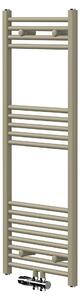 Asciugamani radiante LuxeBath, 500x1200 mm, con valvola a pavimento, radiatore per bagno con attacco centrale, asciugamani elettrico, porta asciugamani per bagno, color beige