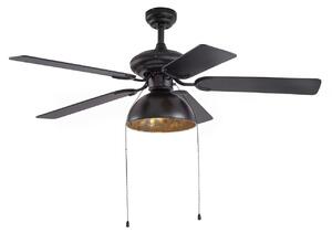 Ventilatore da soffitto Lucande con luce Shamoian, silenzioso, Ø 130 cm Lucande, Shamoian, Nero, Soggiorno, Metallo, Vintage