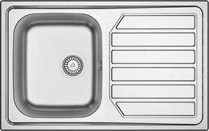 Apell ID861IRBC, Lavabo da appoggio, Rettangolare, Acciaio inox, 1 vasca, Quadrato, 840 x 480 mm