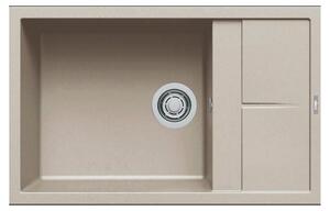 Elleci Lavello Unico 310 LKU31095 1 Vasca Con Gocciolatoio Reversibile Sopratop 78x50 Cm Keratek Champagne 95