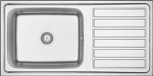 Apell ID1001IRBC, Lavabo da appoggio, Rettangolare, Acciaio inox, 1 vasca, Quadrato, 980 x 480 mm