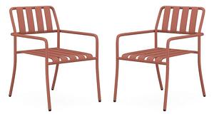 Poltrona da giardino impilabili in Metallo Terracotta - Lotto di 2 - BIRMOS di MYLIA