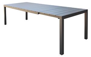 Tavolo estensibile da giardino con struttura in alluminio e piano effetto doghe Spenser - Black
