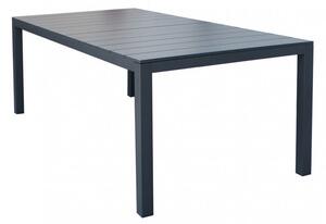 Tavolo estensibile da giardino con struttura in alluminio e piano effetto doghe Spenser - Black