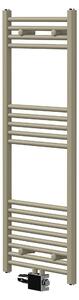 Asciugamani radiante LuxeBath, 500x1200 mm, con valvola universale, radiatore per bagno con attacco centrale, asciugamani radiante, porta asciugamani per bagno, color beige