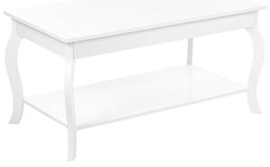 Tavolino bianco in MDF Particle Board 101 x 55 cm con ripiano Design classico Soggiorno Beliani