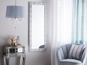 Specchio da Parete Argento 50 x 130 cm Verticale Soggiorno Camera da Letto Comò Finitura Gesso Beliani