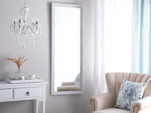 Specchio da parete bianco effetto legno 50 x 130 cm rettangolare verticale minimalista scandinavo Beliani