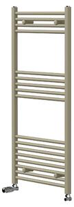 Asciugamani radiante LuxeBath 600x1200 mm, radiatore per bagno con valvola termostatica, asciugamano Sahara a pannello piatto con attacco laterale, portasciugamani, color beige