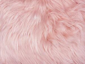 Set di 2 cuscini decorativi rosa finta pelliccia Shaggy 42 x 42 cm accessori decorativi su un lato Beliani