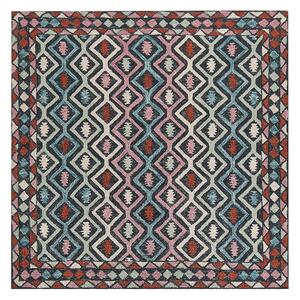 Tappeto moderno con motivo geometrico tribale 200 x 200 cm multicolore camera da letto salotto Beliani