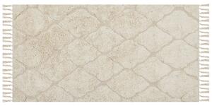 Tappeto in cotone beige 80 x 150 cm minimalista trapuntato Shaggy motivo geometrico soggiorno camera da letto Beliani