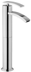 Miscelatore lavabo tipo alto Jacuzzi | rubinetteria Ray ottone cromato per piletta click clack