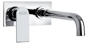 Miscelatore lavabo a muro con piastra interasse 10 cm Jacuzzi | rubinetteria Twilight ottone cromato 0TI00497JA03