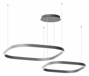 Lampadario moderno gea luce criseide s2d quadrata fcrsn5q led nero alluminio silicone - Gea Luce