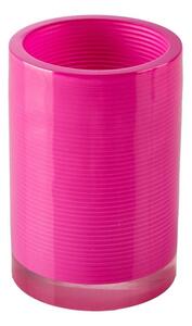 Bicchiere porta spazzolini in resina poliacrilica trasparente rosa serie Billy di Cipì