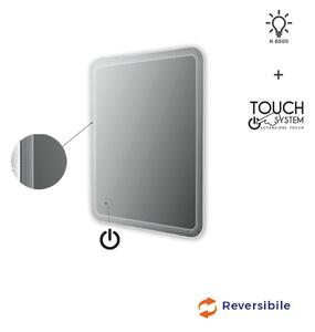 Specchio touch 90X74 LED disegno righe