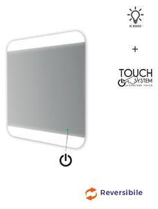 Specchio touch LED bordi satinati 70X65 retroilluminato