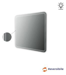 Specchio LED righe intarsiate retroilluminato 90X100 reversibile