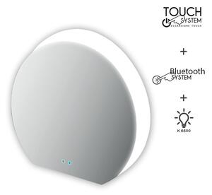 Specchio mezzaluna LED retroilluminato accensione touch con casse Bluetooth 98X109