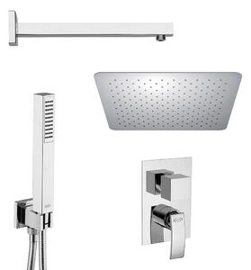 Set doccia Glint Jacuzzi | rubinetteria con soffione ultrapiatto quadrato 20 cm doccetta e miscelatore doccia incasso