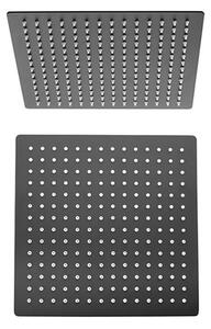 Soffione nero opaco ultrapiatto in acciaio Jacuzzi | Rubinetteria quadrato 25X25 cm