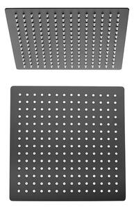 Soffione Jacuzzi | Rubinetteria in acciaio nero opaco ultrapiatto quadrato 30X30 cm