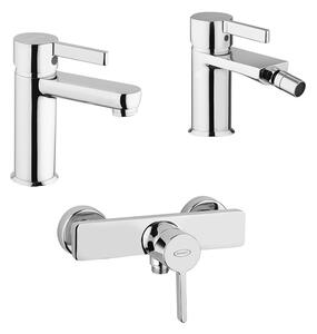 Set rubinetti lavabo bidet e miscelatore esterno per doccia di Jacuzzi Rubinetteria modello Fiamma