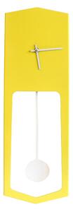 Orologio a Pendolo In Metallo Verniciato AIKA � Il Ritmo del Tempo Dimensioni 18�4,2� h 54 cm in Metallo verniciato design contemporaneo colore SULFUR YELLOW RAL 1016