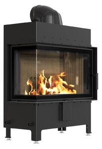 Caminetto in acciaio KRATKI LUCY sinistro 14 kW Ø 200 nero thermotec