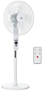 HOMCOM Ventilatore da pavimento Ø 44 cm regolabile in altezza oscillante silenzioso 45 W con telecomando timer 3 modalità 3 velocità