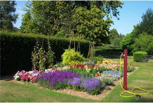 Fontana da Giardino In Resina con Rubinetto e Porta tubo a H20, Dimensioni 12,5x18xh 90 cm - peso 2 kg con rubinetto, Garantita Colore Rosso