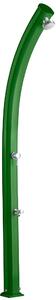 Doccia da Giardino in Alluminio con Miscelatore e Lavapiedi JOLLY Dimensioni 15x12.5x h 226cm - peso 13 kg con Soffione Con Lavapiedi colore Champagne Verde scuro