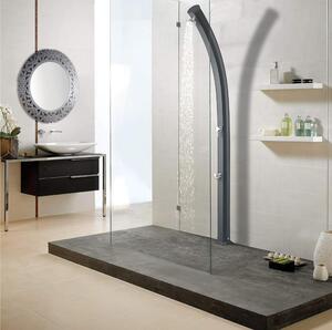 Doccia da Giardino in Alluminio con Miscelatore e Lavapiedi JOLLY Dimensioni 15x12.5x h 226cm - peso 13 kg con Soffione Con Lavapiedi colore Antracite