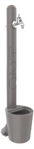 Fontana da Giardino In Resina con Rubinetto e Porta tubo E cestello H20, Dimensioni 20x18xh 90 cm - peso 2 kg con rubinetto, Garantita Colore Dove Gray