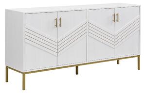 Beliani Credenza In Metallo Rosso 80x40x102 Cm – 2 Ante Trasparenti E 3 Ripiani – Moderna - 5