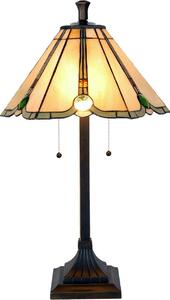 LumiLamp Tiffany lampada da tavolo Ø40x67 cm Beige Brown Vetro Poliresina Attacco E27