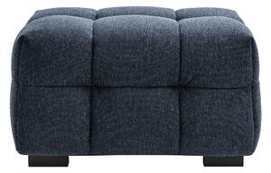 Pouf poggiapiedi design in tessuto effetto velluto blu scuro CORTO