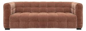 Divano design 3 posti in tessuto effetto velluto color marrone nocciola CORTO