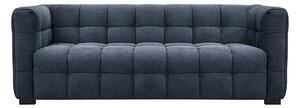 Divano design 3 posti in tessuto effetto velluto testurizzato blu scuro CORTO