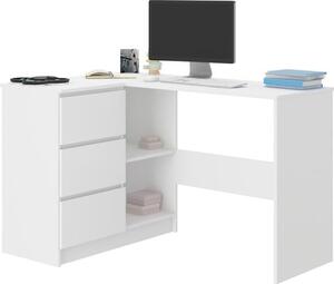 Happy Babies Scrivania ad angolo 112x76 cm Scrivania per computer con spazio di archiviazione a L Scrivania per ufficio Scrivania con cassetti Scrivania ad angolo Bianco