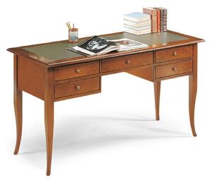 DARWIN - scrittoio piano in pelle in legno massello 130 x 65