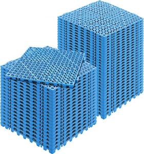 Piastrelle ad incastro 50 pz - Piastrelle drenanti - Piastrelle 30 x 30 cm - Piastrelle quadrate per esterni - Piastrelle in PVC per terrazze - Bagno, piscina, toilette - Blu