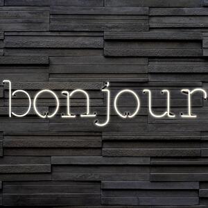 Neon art lettere scritta bonjour con trasformatore seletti