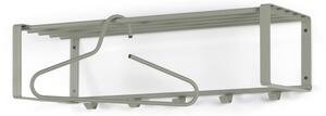 Appendiabiti da parete in metallo grigio-verde con ripiano Rex - Spinder Design