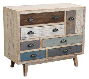 COLORWOOD - cassettiera sei cassetti in legno colorato da 90 cm