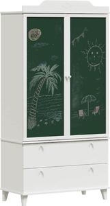 VidaXL Armadio lavagna con anta ROROS Bianco 90 x 45 x 180 cm