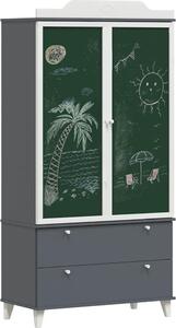 VidaXL Armadio lavagna ROROS grigio e bianco 90 x 45 x 180 cm