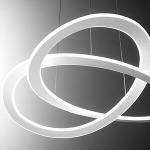 Lampada a sospensione Yara S/G C 50W LED 2400lm 3000K in alluminio bianco e silicone - Gealuce Dimmerabile Taglio Fase+Push