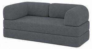 Divano letto 2 posti modulare in velluto a coste BANANAIR 90x180 cm grigio